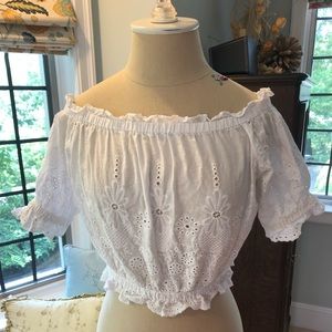 White Off-the-Shoulder Lace Top